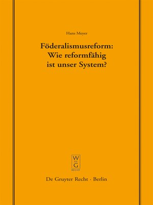 cover image of Föderalismusreform